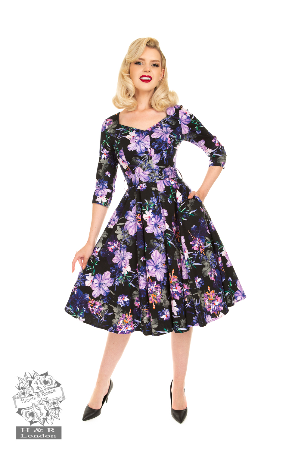 Exotic Butterfly Print Swing Dress